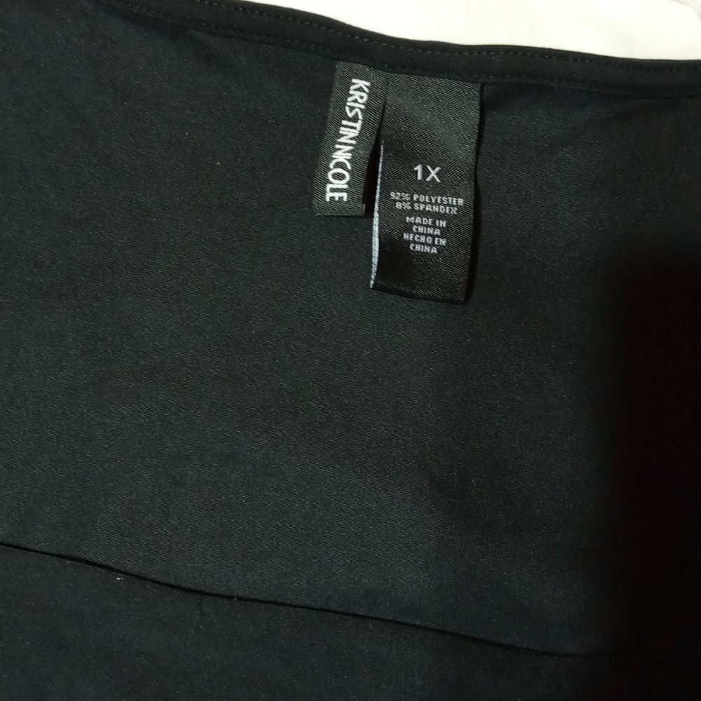 Kristin Nicole Black Clean Finish Square Neck Fitted Tank Top Sz 1X - Picture 4 of 9